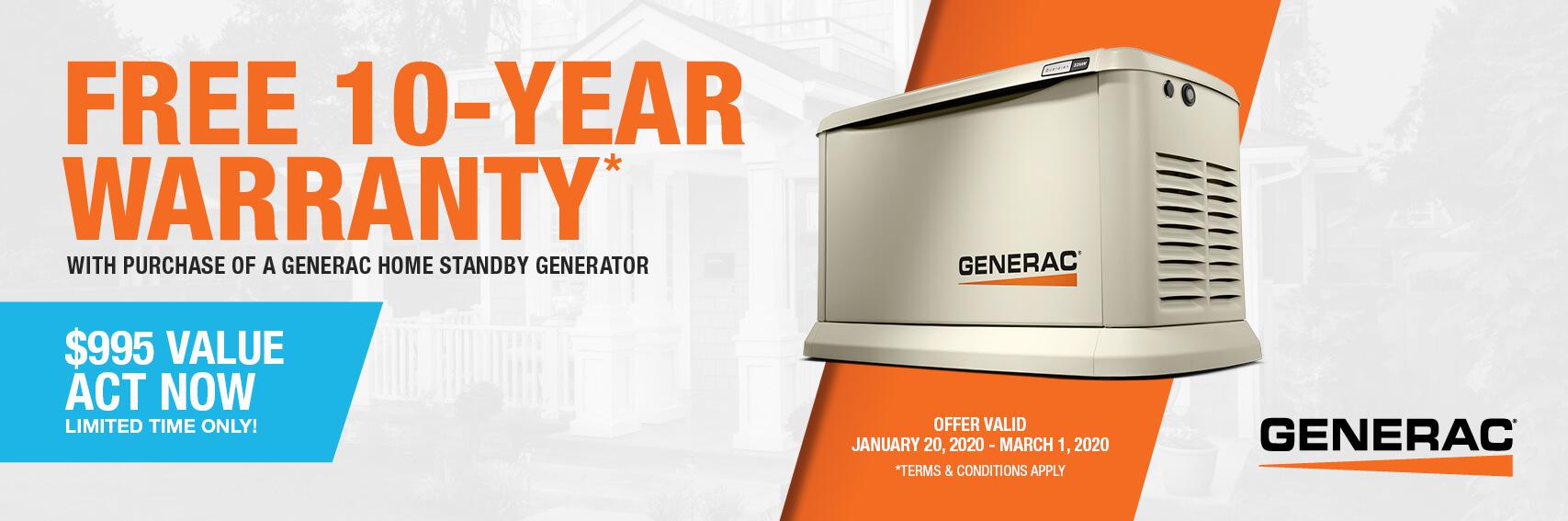 Homestandby Generator Deal | Warranty Offer | Generac Dealer | Mt Pleasant, SC